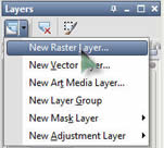 psp new raster layer