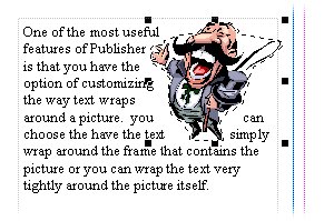istudio publisher wrap text around object