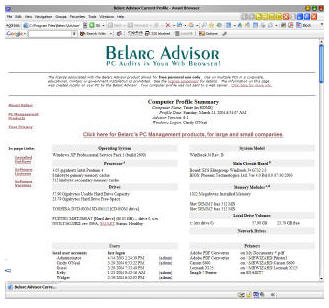 Belarc advisor